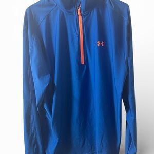 LG Men's Blue Under Armour Jacket with Orange Accent